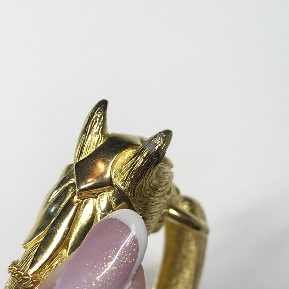 Vintage Unsigned Castlecliff Gold Plated Horse Clamper Bracelt Equestrian Rare - Picture 13 of 13